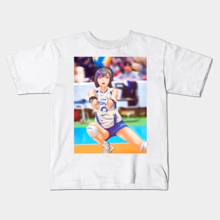 Volleyball anime girl playing Kids T-Shirt